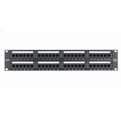 Панель 19'' 2U 48 портов Кат.5e RJ45/8P8C неэкран черная