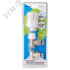 Комплект для подключения радиатора 3 в 1 терморегулирующий угловой 1/2' Комплект для подключения радиатора 3 в 1 терморегулирующий угловой 1/2'