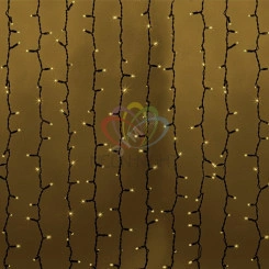 Гирлянда профессиональная Светодиодный Дождь 2х1.5м постоянное свечение темно-зеленый провод 220В тепло-белый