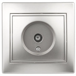 Розетка TV одиночная, СУ, Plano, алюминий, 1-301-03 Розетка TV одиночная, СУ, Plano, алюминий, 1-301-03