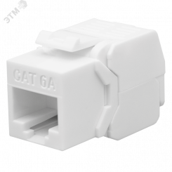 Модуль розеточный Keystone Jack 8P8C (RJ-45) UTP Cat.6a безинструментальная заделка 180° SUPRLAN SYSTEM Project