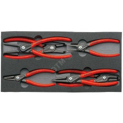 Набор щипцов прецизионных для внутренних и внешних стопорных колец ложемент из поропласта 6 предметов щипцы 48 11 J1 48 11 J2 48 21 J21 49 11 A1 49 11 A2 49 21 A21 KN-002001V02