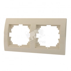DERIY Рамка х2 горизонтальная крем