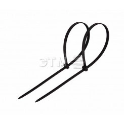 Хомут-стяжка кабельная нейлоновая 250x4,8 мм, черная, упаковка 100 шт
