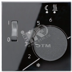 Накладка для регулятора подогрева пола   Серия A500  Материал- термопласт  Цвет- черный