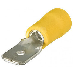 Штекеры плоские изолированныеованные жёлтые штекер: 63 x 08 мм 40 - 60 мм (AWG 11-10) 100 шт KN-9799112