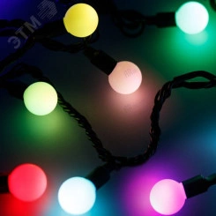 Гирлянда светодиодная декоративная ARD-BALL-PRO-D23-10000-BLACK-80LED RGB (230V, 7W) (ARDCL, IP65)