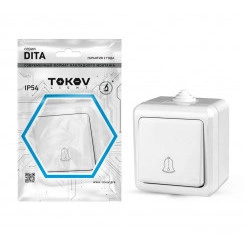 Кнопка звонка ОП Dita IP54 10А 250В бел. TOKOV LIGHT TKL-DT-DB-C01-IP54