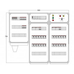 Щит управления электрообогревом DEVIBOX HR 24x1700 3хD330 (в комплекте с терморегулятором и датчиком температуры)