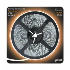 Лента светодиодная LED 5050/60-SMD 14.4W 12V DC теплый белый IP66 5м Лента светодиодная LED 5050/60-SMD 14.4W 12V DC теплый белый IP66 5м
