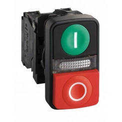 Кнопка 22мм двойная с маркировкой + LED Кнопка 22мм двойная с маркировкой + LED