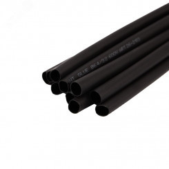 Термоусаживаемая трубка двухстенная клеевая 6,4 3,2 мм черная (уп.10 шт. по 1 м.