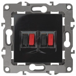 Розетка аудио двойная, Эра12, чёрный, 12-3112-06 Розетка аудио двойная, Эра12, чёрный, 12-3112-06