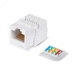Вставка Keystone Jack RJ-45(8P8C), категория 6, без инструмента Toolless, белая Вставка Keystone Jack RJ-45(8P8C), категория 6, без инструмента Toolless, белая