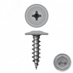 Саморез металл/металл 4.2х16 пресс-шайба острый RAL7004 Саморез металл/металл 4.2х16 пресс-шайба острый RAL7004