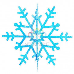 Фигура профессиональная елочная Снежинка резная 3D 61см cиний