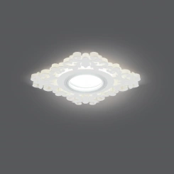 Светильник ИВО-3w 3000K,Gu5.3,квадр/узор белый Backlight Gauss