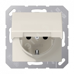 Розетка AS500 с заземлением без шторок с крышкой слоновая кость 16A Розетка AS500 с заземлением без шторок с крышкой слоновая кость 16A