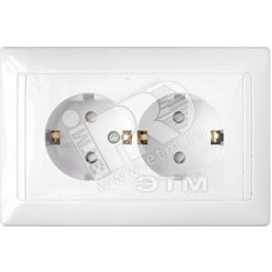 Беларусь Розетка штепс 2-мест с з/к со шторкой скруст Беларусь Розетка штепс 2-мест с з/к со шторкой скруст