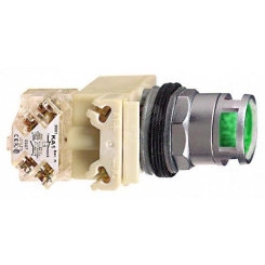 Кнопка с подсветкой 30мм зеленая 230В Кнопка с подсветкой 30мм зеленая 230В