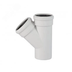 Тройник двухраструбный 45 град. 125х110 для бесшумной канализации Тройник двухраструбный 45 град. 125х110 для бесшумной канализации