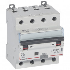 Выключатель автоматический дифференциального тока DX3 4П C20А 300MА-А