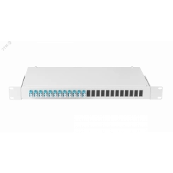 Оптический кросс 19д 1U укомплектованный на 24 порта LC/UPC SM 9/125 OS2 серый полный комплект Оптический кросс 19д 1U укомплектованный на 24 порта LC/UPC SM 9/125 OS2 серый полный комплект