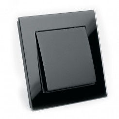 Выключатель 1-клавишный, серия Катрин, черный, Stekker