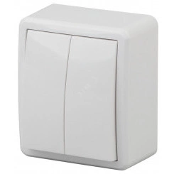 Выключатель двойной, 10АХ-250В, ОУ, Эра Эксперт, Al+Cu, белый,11А-1204-01 Выключатель двойной, 10АХ-250В, ОУ, Эра Эксперт, Al+Cu, белый,11А-1204-01