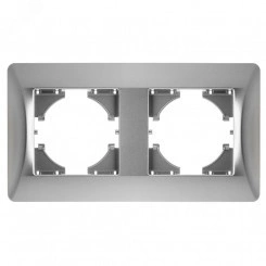 GUSI Ugra РАМКА 2-местная, цвет серебро. GUSI Ugra РАМКА 2-местная, цвет серебро.