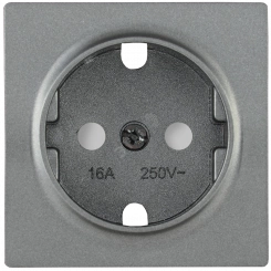 Накладка розетка с заземляющим контактом с защитными шторками BOLERO антрацит