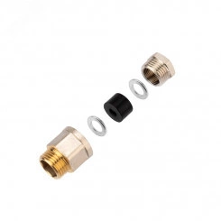 Сальник REXANT с резьбой 1/2 для ввода кабеля в трубу, никелированная латунь