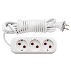 Удлинитель бытовой без заземления ПВС (2х0,75) 3 гнезда, 2 м.
