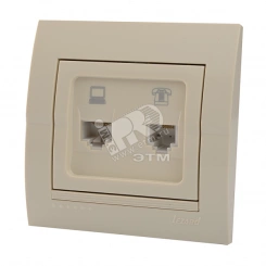 DERIY Розетка RJ45+RJ11 крем DERIY Розетка RJ45+RJ11 крем