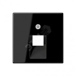 Накладка 1-ой телефонной/компютерной розетки  IAE/UAE (1 x 8-пол.)   Серия A500  Материал- термопласт  Цвет- черный
