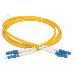 Шнур оптический коммутационный соединительный (патч-корд) для одномодового кабеля (SM) 9/125 (OS2) LC/UPC-LC/UPC двойного исполнения (Duplex) LSZH 1м