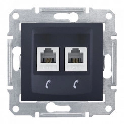 Sedna Розетка двойная телефонная графит Sedna Розетка двойная телефонная графит