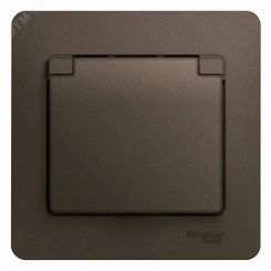 GLOSSA Розетка с заземлением со шторками с крышкой IP20 шоколад в сборе GLOSSA Розетка с заземлением со шторками с крышкой IP20 шоколад в сборе