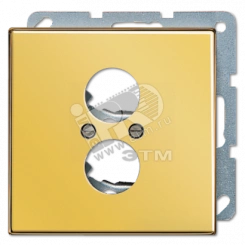 Крышка для 2-х гнезд (разъемов для громкоговорителей)  золото