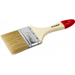 Кисть плоская ''УНИВЕРСАЛ-МАСТЕР'', натуральная щетина, деревянная ручка, 75мм