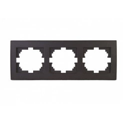 Рамка RAIN 3-ая горизонтальная черный графит матовый