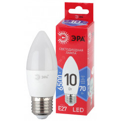 Лампа светодиодная LED B35-10W-865-E27 R  (диод, свеча, 10Вт, хол, E27) (10/100/3500) ЭРА