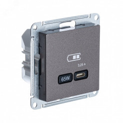 ATLASDESIGN USB РОЗЕТКА тип-C 65W высокоскор.заряд. QC, PD, механизм, МОККО