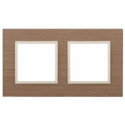 Рамка на 2 поста, дерево, Эра Elegance, ясень+сл.кость, 14-5302-07