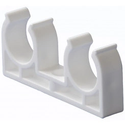 Опора 20 двойная полипропиленовая PPR белая