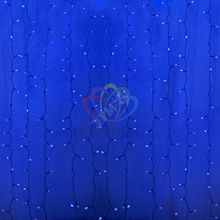 Гирлянда профессиональная Светодиодный Дождь 2х3м постоянное свечение прозрачный провод 220В синий