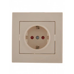 Розетка RAIN с защитой от детей керамика крем Розетка RAIN с защитой от детей керамика крем