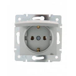 KARINA Розетка с/з с крышкой ПБТ матовое серебро (10шт/120шт) KARINA Розетка с/з с крышкой ПБТ матовое серебро (10шт/120шт)