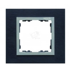 Рамка на 4 поста, S82N, сталь матовая чёрная - алюминий (металл) Рамка на 4 поста, S82N, сталь матовая чёрная - алюминий (металл)