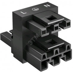 Соединитель распределительный WINSTA MIDI (1 вход - 2 выхода, L-PE-N, полиамид, черный)